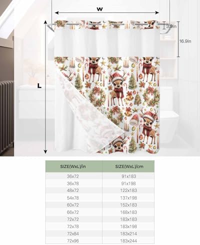 Luxury Touch Waterproof Shower Curtain with Window