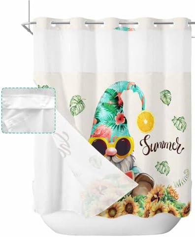 TocaHome Summer Gnome Sunflower Bath Shower curtain set