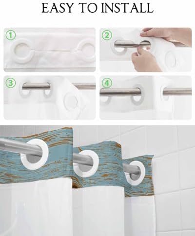 TocaHome No Hook Shower Curtain with Snap Liner 48x72
