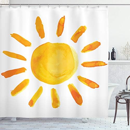 Stylish Durable Watercolor Shower Curtain Set Ambesonne