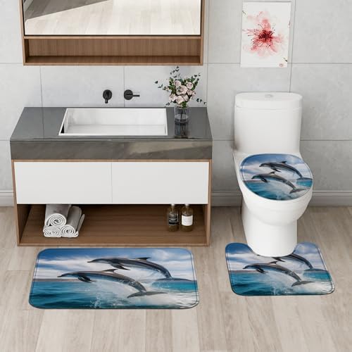 4PCS Jump Dolphin 72x72 Durable 12 Hooks Non-Slip Waterproof