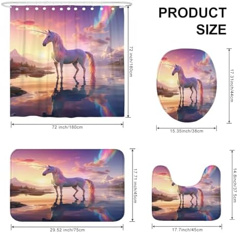 4-Piece Rainbow Unicorn Bath Set
