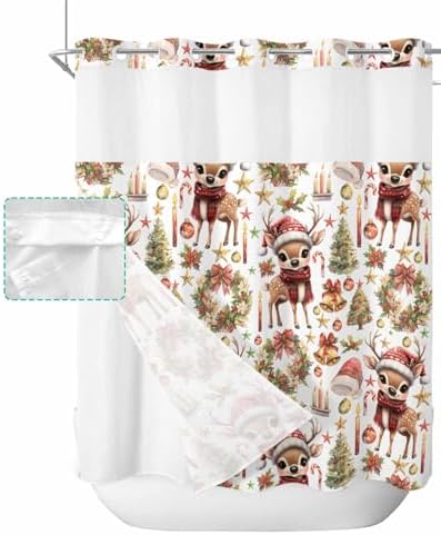 Luxury Touch Waterproof Shower Curtain with Window