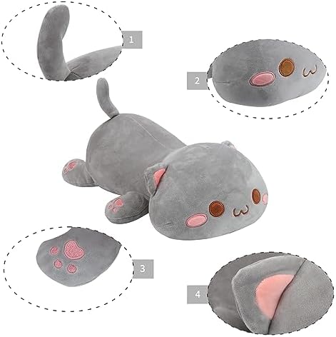 AFAN Rounded-Eyed Cat Plush Pillow