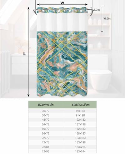 Stylish No-Hook Shower Curtain with Water-resistant Design