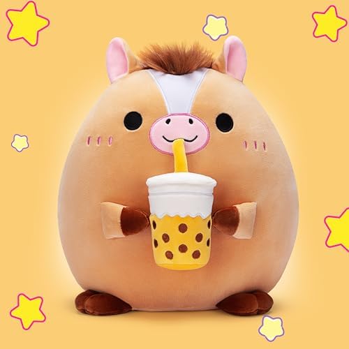 Big Adorable Horse Plush Pillow for Cuddling by Tumyay