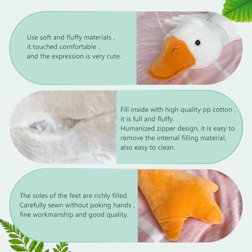 Big and Soft Plush Goose Pillow for Kids and Adults