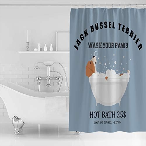 Premium Jack Russell Terrier Shower Curtain waterproof soft realistic animal design