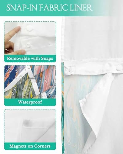 Modern No-Hook Shower Curtain Set