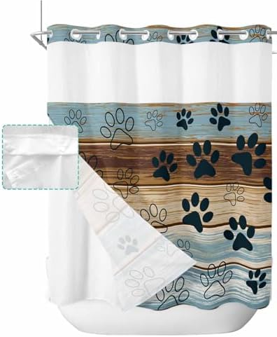 No-Hook Bathroom Shower Curtain