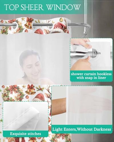 Luxury Touch Waterproof Shower Curtain with Window