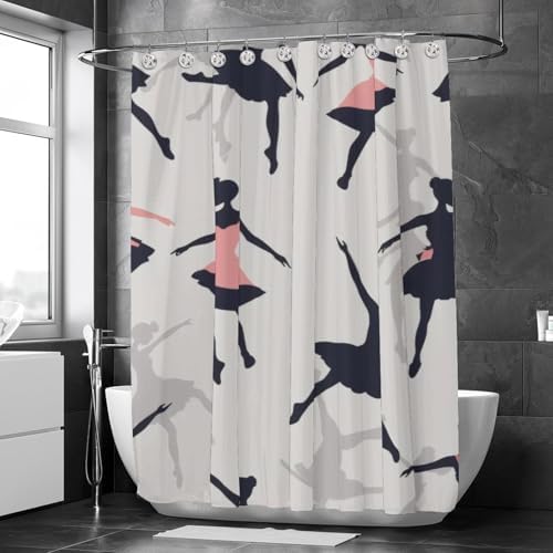 Stunning 48x72 inch shower curtain set with 9 stainless steel hooks by VAPOKF