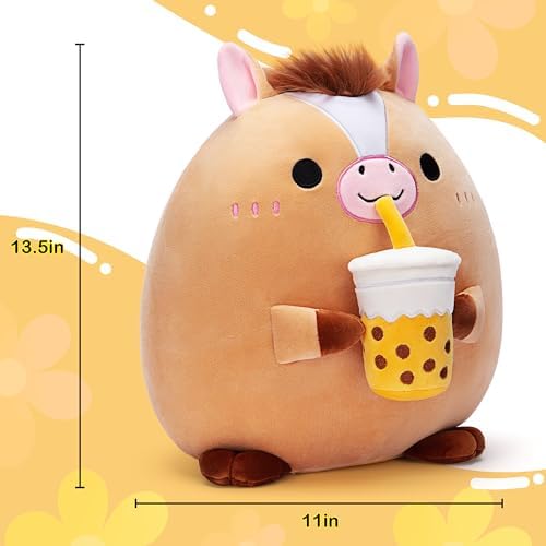 Big Adorable Horse Plush Pillow for Cuddling by Tumyay