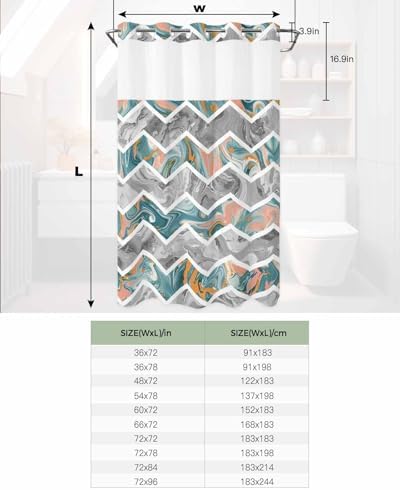 Stunning No-Hook Shower Curtain with See-Through Top for Bathrooms