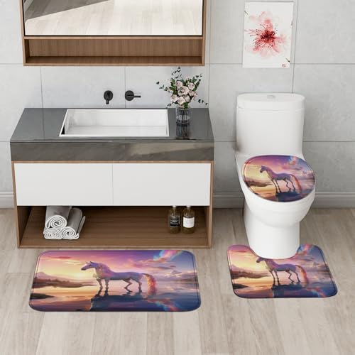 4-Piece Rainbow Unicorn Bath Set