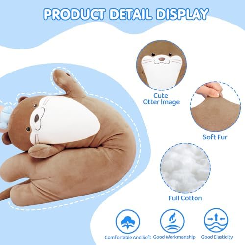 Long Otter Plush Body Pillow - Soft Cuddle Toy for Kids Girls