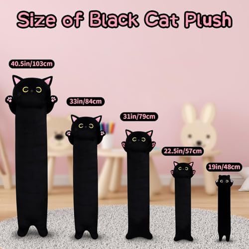 Cute Black Cat Plush Pillow for Parties and Homes