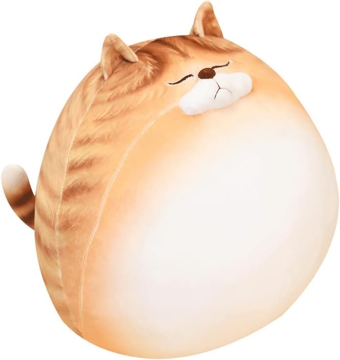 12 Inch Orange Striped Tabby Cat Plush Pillow Stuffed Animal
