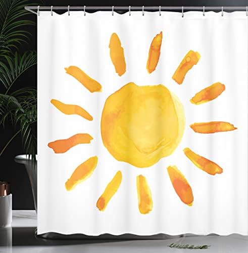 Stylish Durable Watercolor Shower Curtain Set Ambesonne