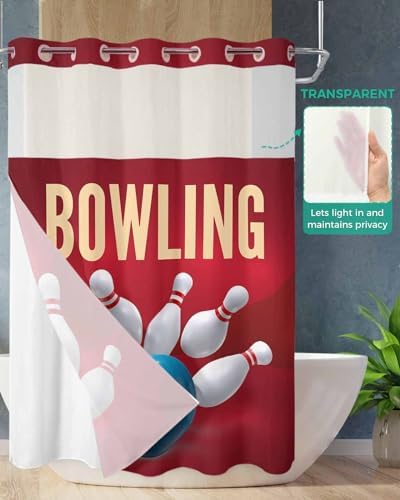 TocaHome Sports Theme Shower Curtain with Snap Liner 48x72 Inches