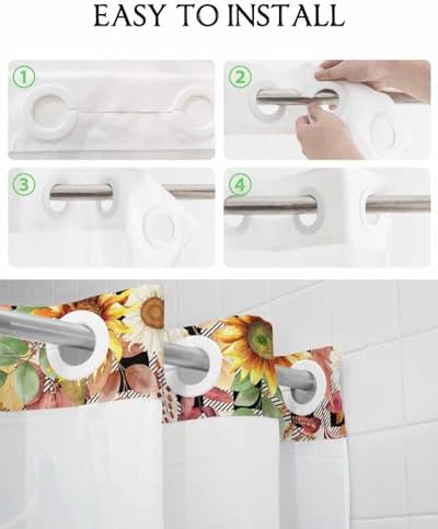 Cozy Fall Shower Curtain with Seeing Window