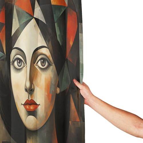 DAOWANGZUO Abstract Girl Shower Curtain Set