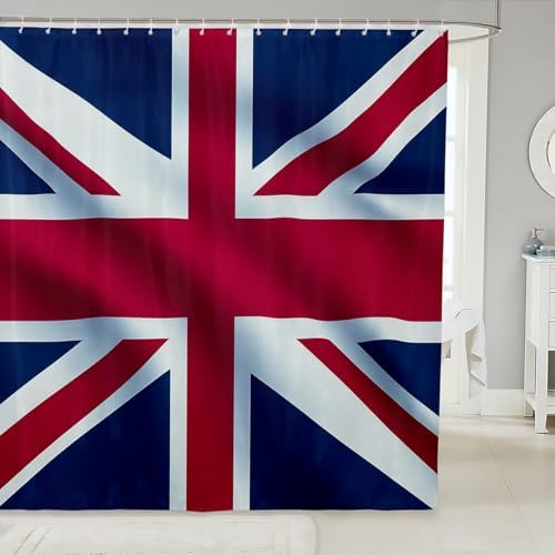 Erosebridal Union Jack Shower Curtain Set 72x72
