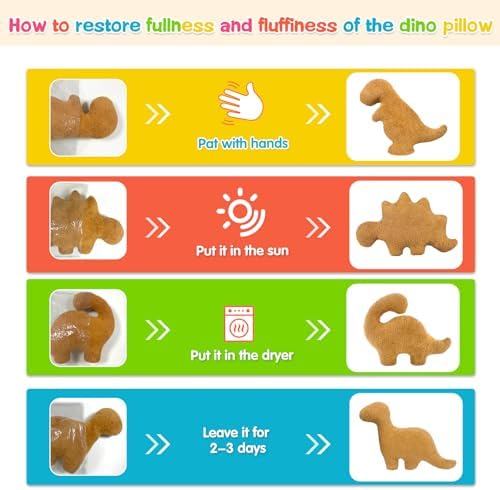 Dino Nuggets Pillow Plush - Super Cute Dinosaur Plush for Kids Adults
