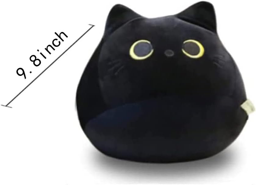 Black Cat Plush Pillow Toy Soft Stuffed Animal for Kids Baby Girls
