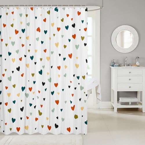 Feelyou Heart Bath Curtain 72x72 Kawaii Design