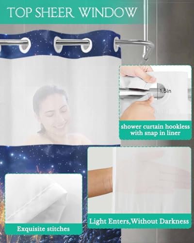 Stylish No-Hook Shower Curtain Set