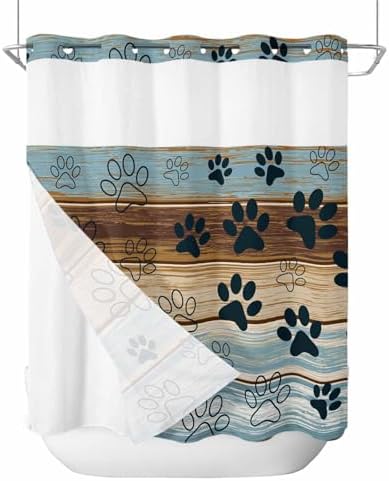 No-Hook Bathroom Shower Curtain