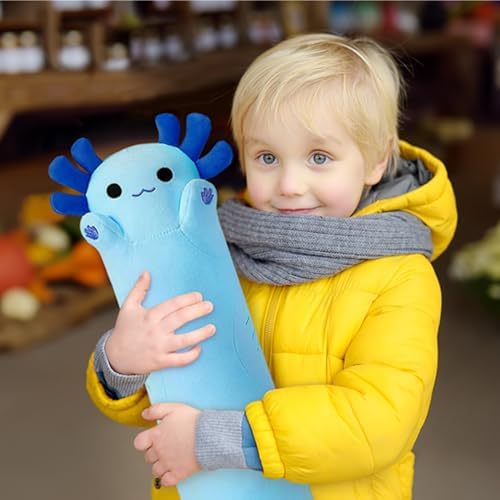 PEACH CAT Blue Long Axolotl Plush Pillow Toy