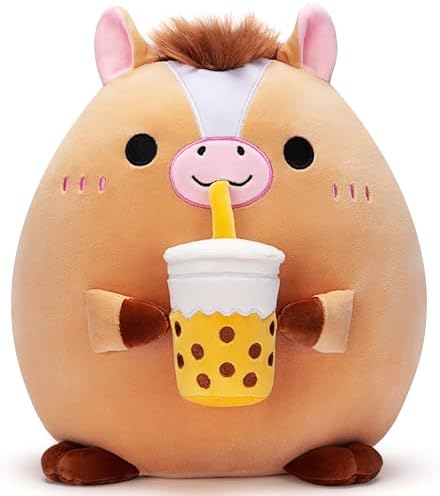Big Adorable Horse Plush Pillow for Cuddling by Tumyay