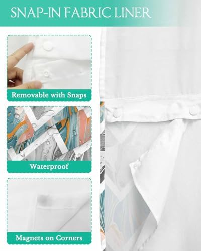 Stunning No-Hook Shower Curtain with See-Through Top for Bathrooms