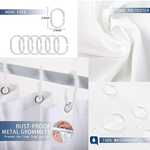Premium 36x72 Inch Bathroom Shower Curtain Set