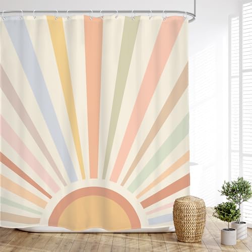 Glawry Boho Sun 60x72 Inch shower curtain set
