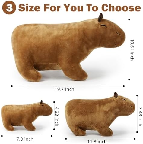 Capybara Plush Pillow Cute Stuffed Animal for Kids and Pets