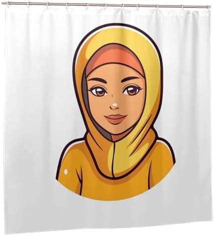 Cartoon Girl Shower Curtain Set