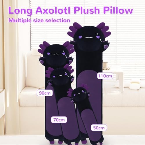 Cute Long Axolotl Plush Pillow for Kids Adults