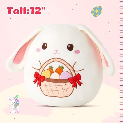 Cute bunny plush pillow for kids 12-inch soft cozy Easter gift