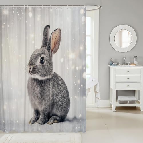 jejeloiu 72x78 inch shower curtain with bunny design for children