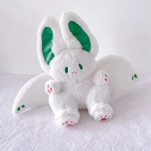 Peach Cat Cute Bat Bunny Stuffed Animal Pillow for Kids White