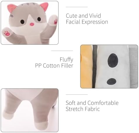 Perfect Cuddle Cat Plush Pillow for Kids Adults Soft and Cozy