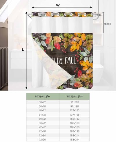 Autumn Inspired No-Thumb Bathroom Curtain Set