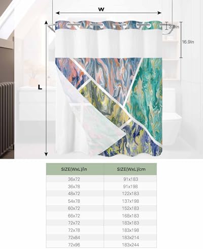 Modern No-Hook Shower Curtain Set