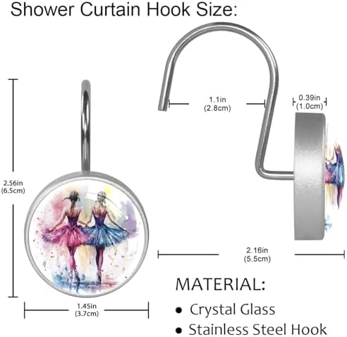 Dancing Ballet Girls Print Stainless Steel 72x72 inches Water Resistant Fast Drying
