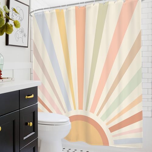 Glawry Boho Sun 60x72 Inch shower curtain set