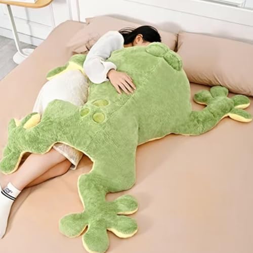 Large Green Giant Plush Frog Hugging Pillow Toy
