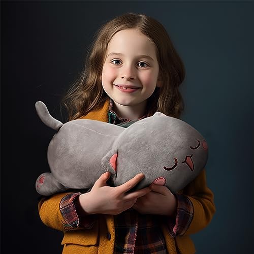 AFAN Rounded-Eyed Cat Plush Pillow